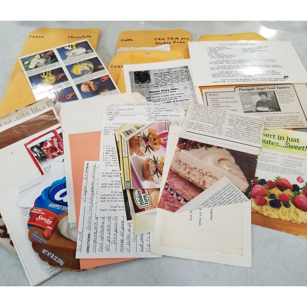 Vintage Recipe Lot Cakes Chocolate Coffee Cake Monkey Bread Clippings
